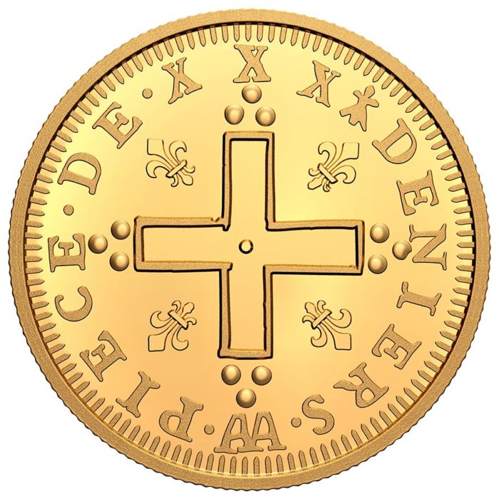 2021 $200 Pure Gold Coin - Relics of New France: Louis XIV 30 Deniers