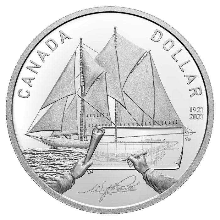 2021 $1 100th Anniversary Of Bluenose - Pure Silver Coin [200019]
