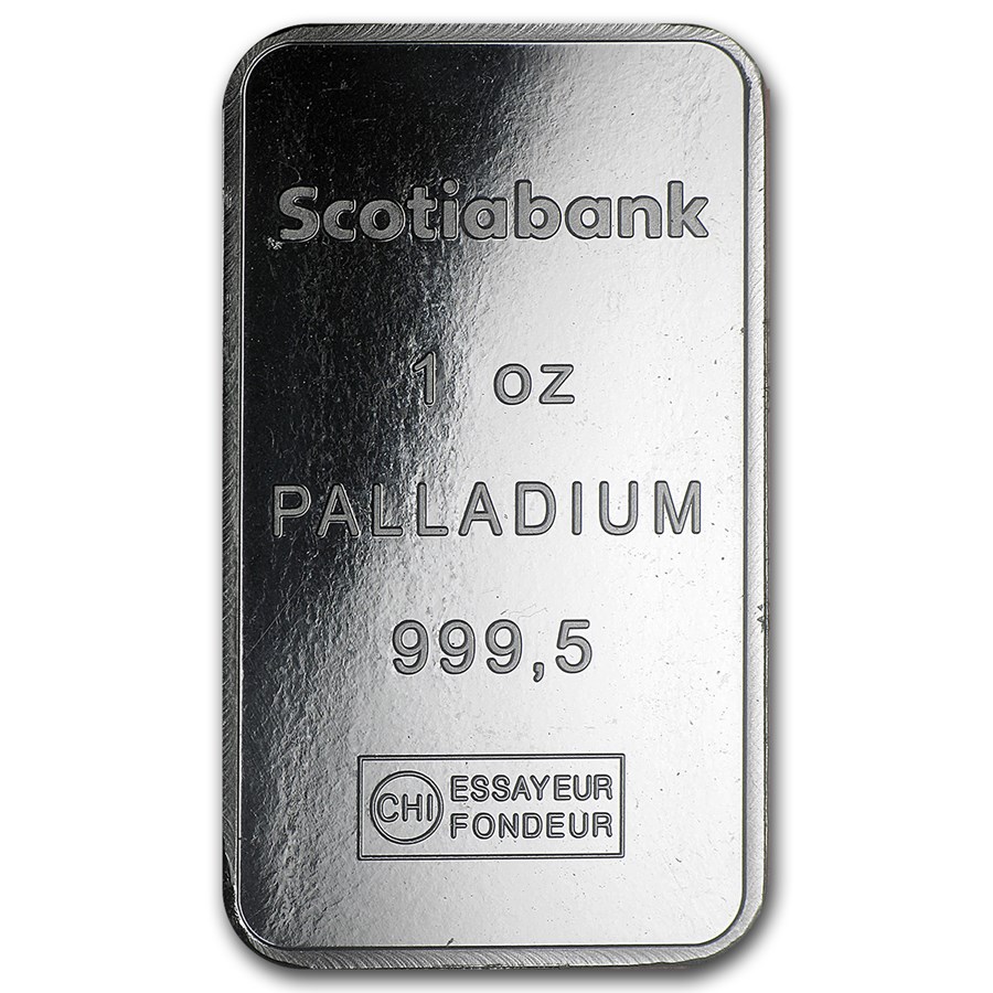 Chapado en Laton 　シルバ　Palladium Picaso 1 oz Palladium Bar - Scotiabank (In Assay) - Bullion Mart