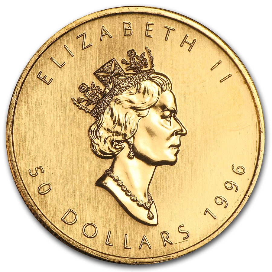 1996 1 oz Canadian Gold Maple Leaf Coin - Bullion Mart