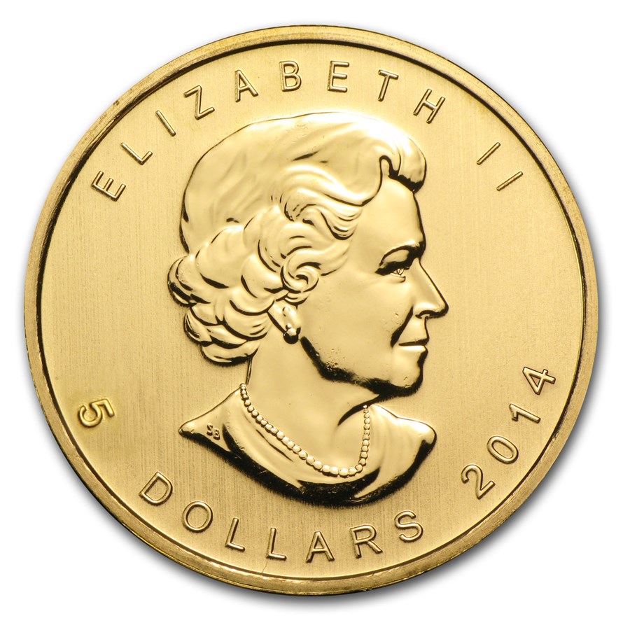 2014 1/10 oz Canadian Gold Maple Leaf Coin - Image 2