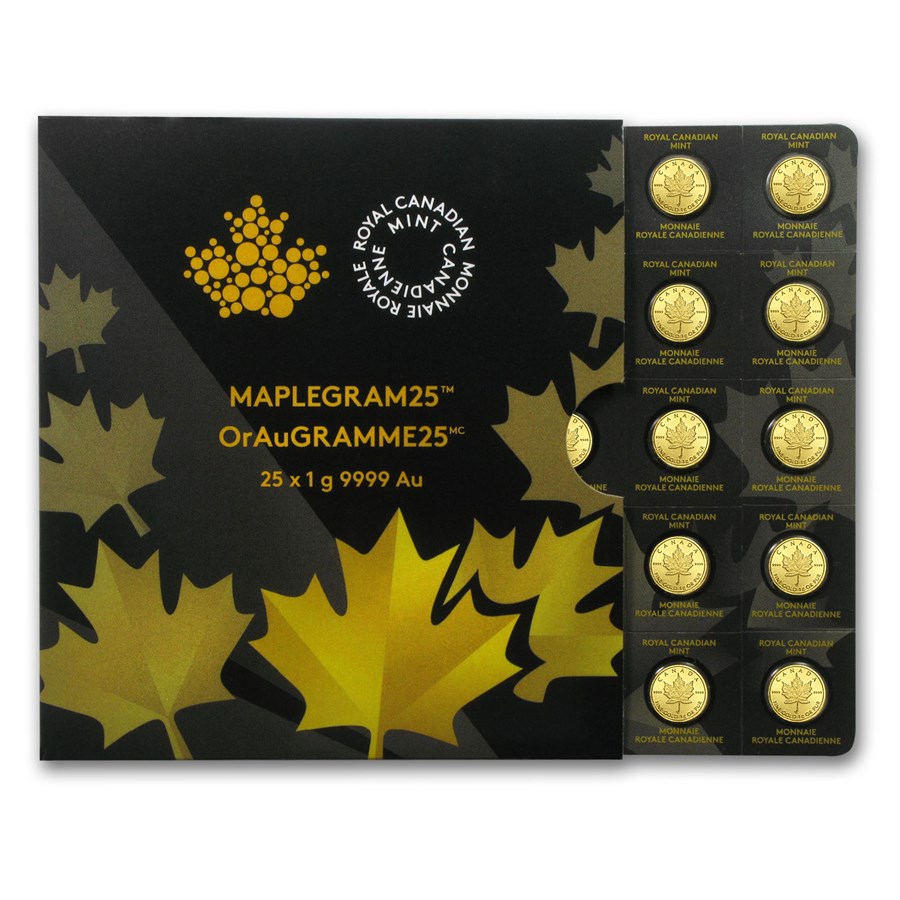 2015 25x 1 gram Gold Maple Leafs - Maplegram25™ (In Assay)