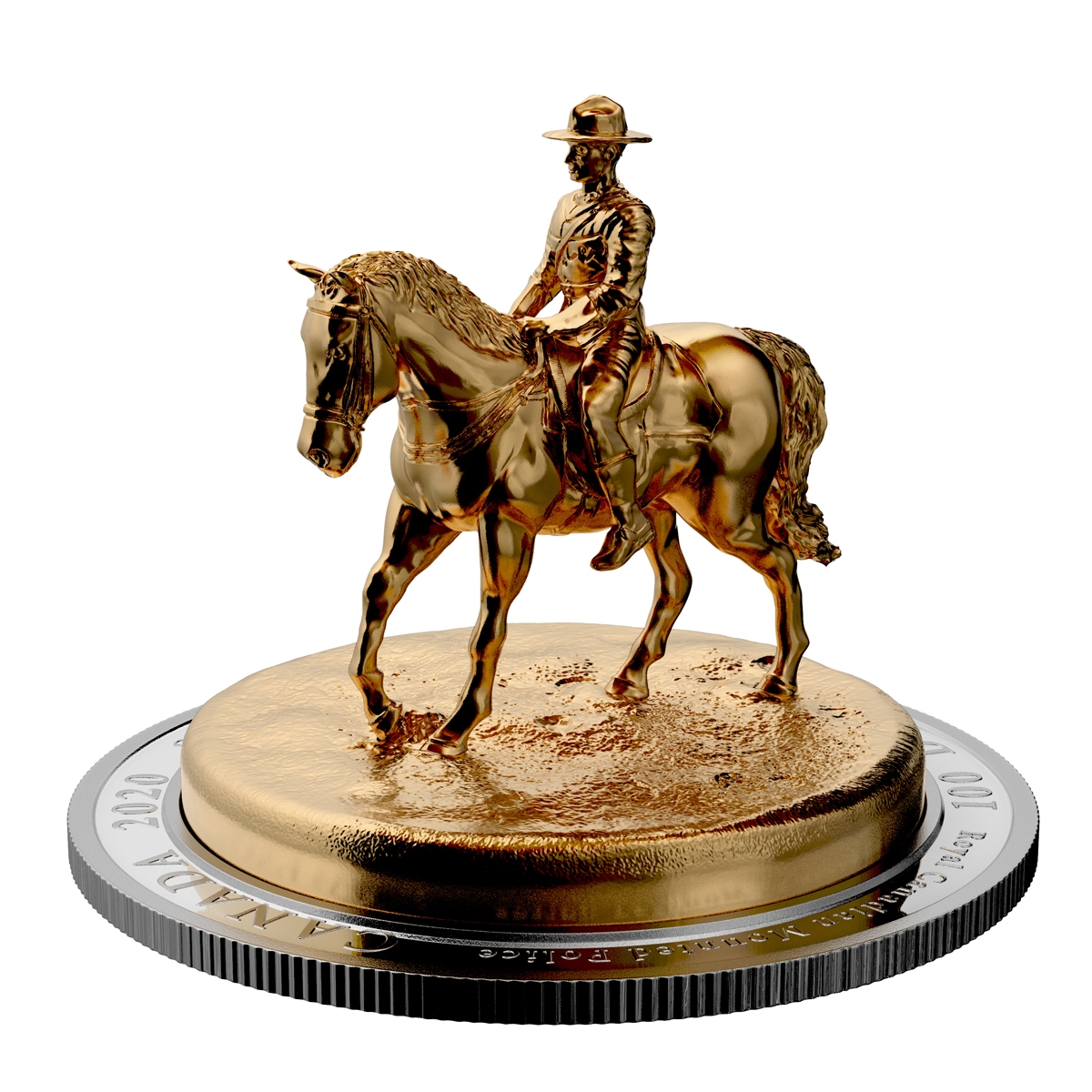 2020 100 The Rcmp Musical Ride Pure Silver Sculpture Coin [178430
