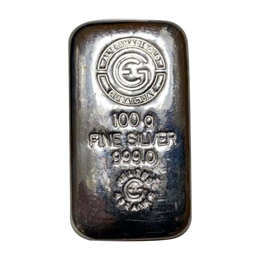 100 gm Pure Silver Bar - Al Etihad Refinery Dubai, UAE