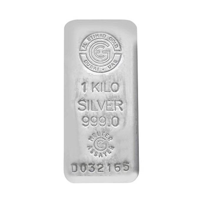 1 Kilo Pure Silver Bar - Al Etihad Refinery Dubai, UAE