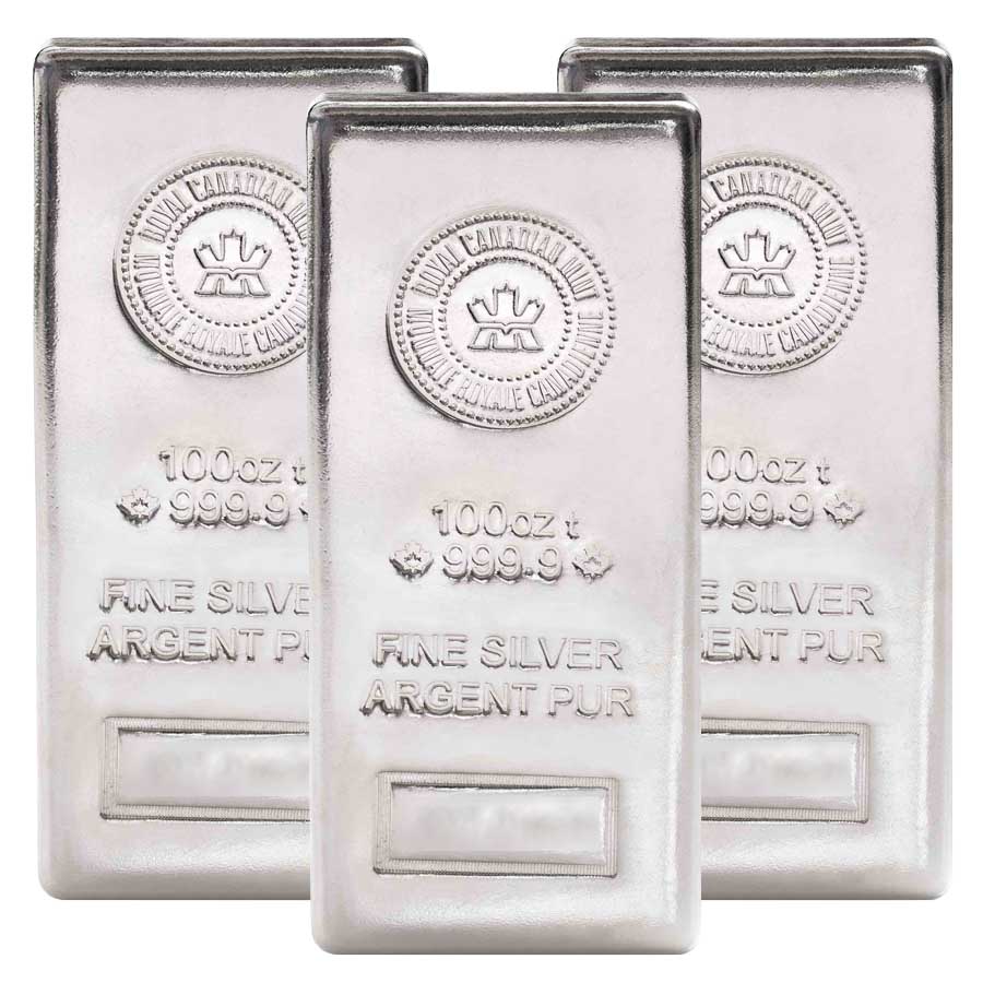 100 oz Silver Bar Royal Canadian Mint (Random Year) Bullion Mart 100 oz Silver Bar Royal Canadian Mint (Random Year) Bullion Mart