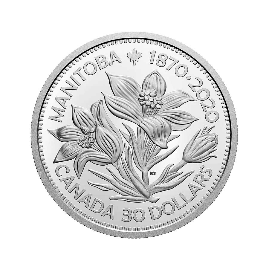 2020 $30 FINE SILVER COIN MANITOBA 150: UNITED IN CELEBRATION