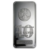 10 oz Silver Bar - Walking Liberty Design (Secondary Market