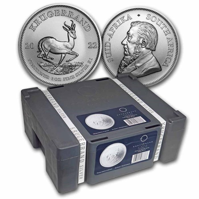 2022 1 oz South African Silver Krugerrand Coin - 500 Coins Monster Box