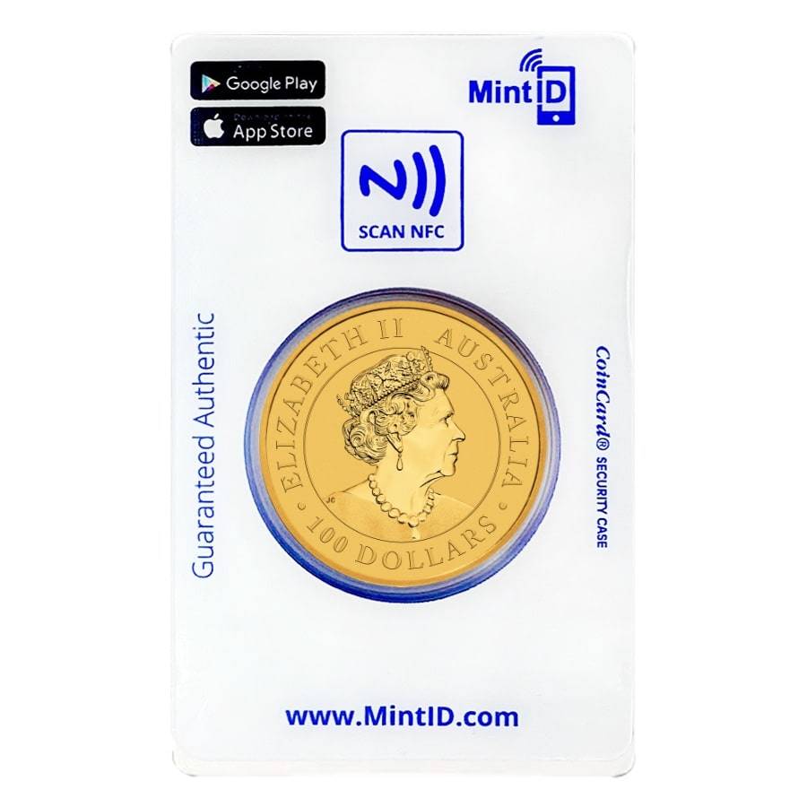 2022 1 oz Australian Gold Kangaroo Perth Mint Coin .9999 Fine BU (In MintID NFC Scan Authentication Card) - Image 2