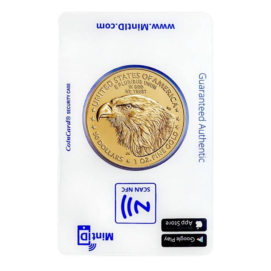 2022 1 oz Gold American Eagle $50 Coin BU (In MintID NFC Scan Authentication Card) - Image 2