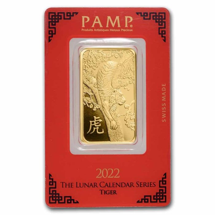 1 oz Gold Bar - PAMP Suisse Year of the Tiger (In Assay)