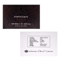 2022 1 oz Solomon Islands Silver Animals of Africa Rhino Shaped