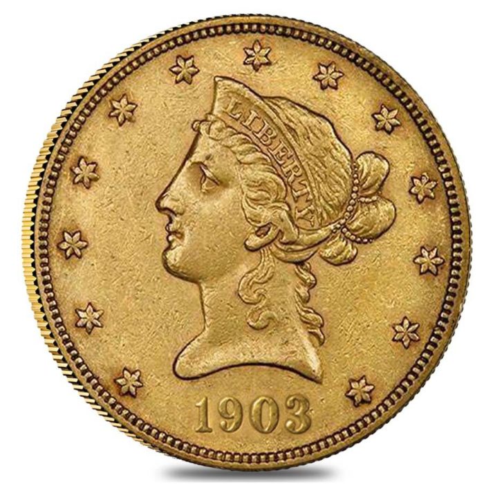 1903 5 Dollar Gold Coin Weight