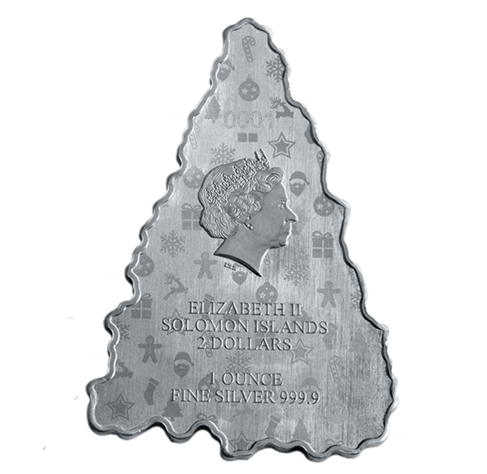 $2 Fine Silver Coin – Christmas Holiday Tree - Image 2