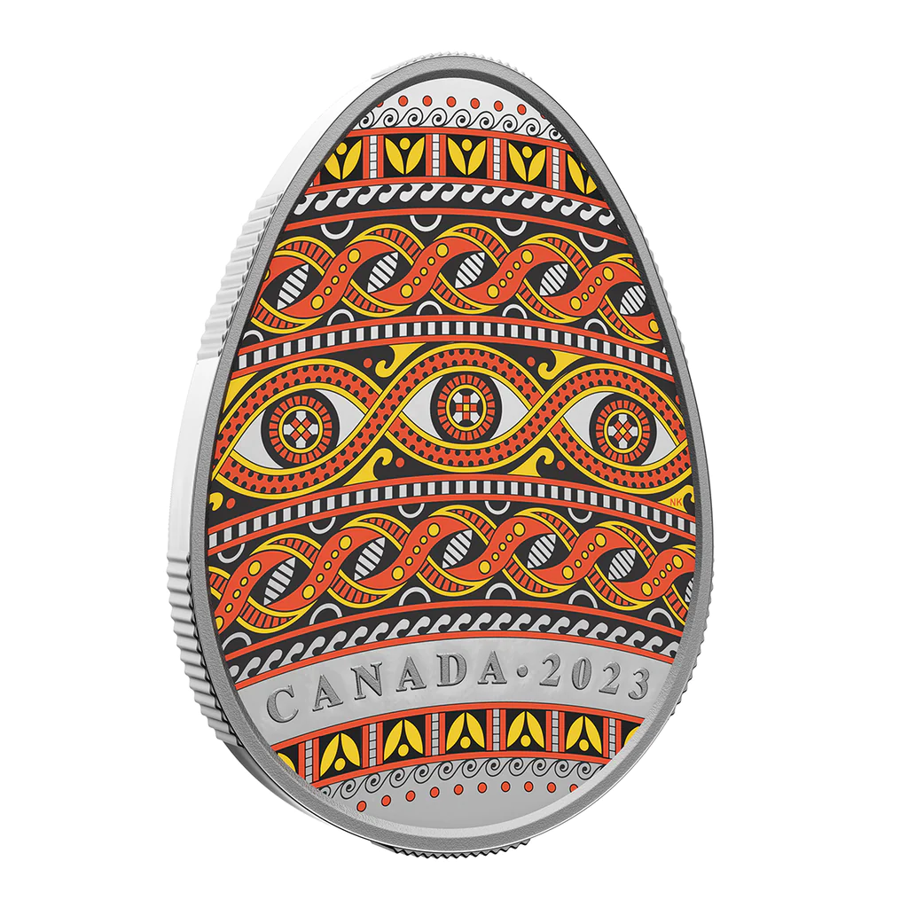 2023 $20 Pysanka - Pure Silver Coloured Coin - Bullion Mart