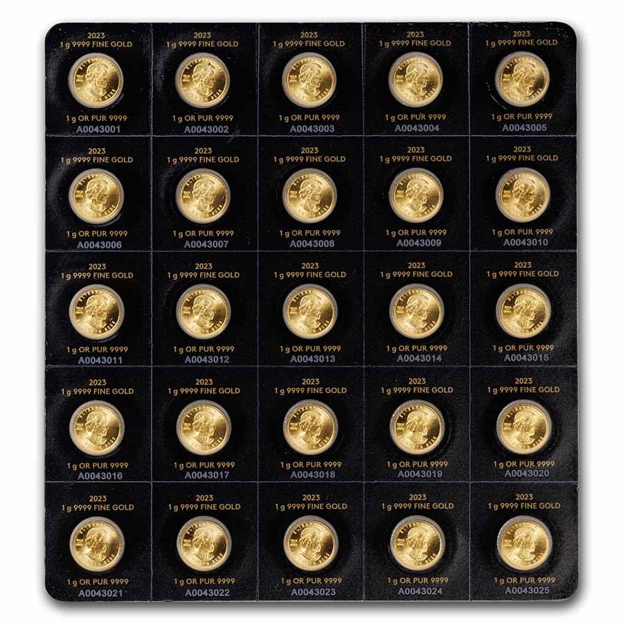 2023 25 x 1 gram Gold Maple Leafs Maplegram25™ (In Assay) - Image 3