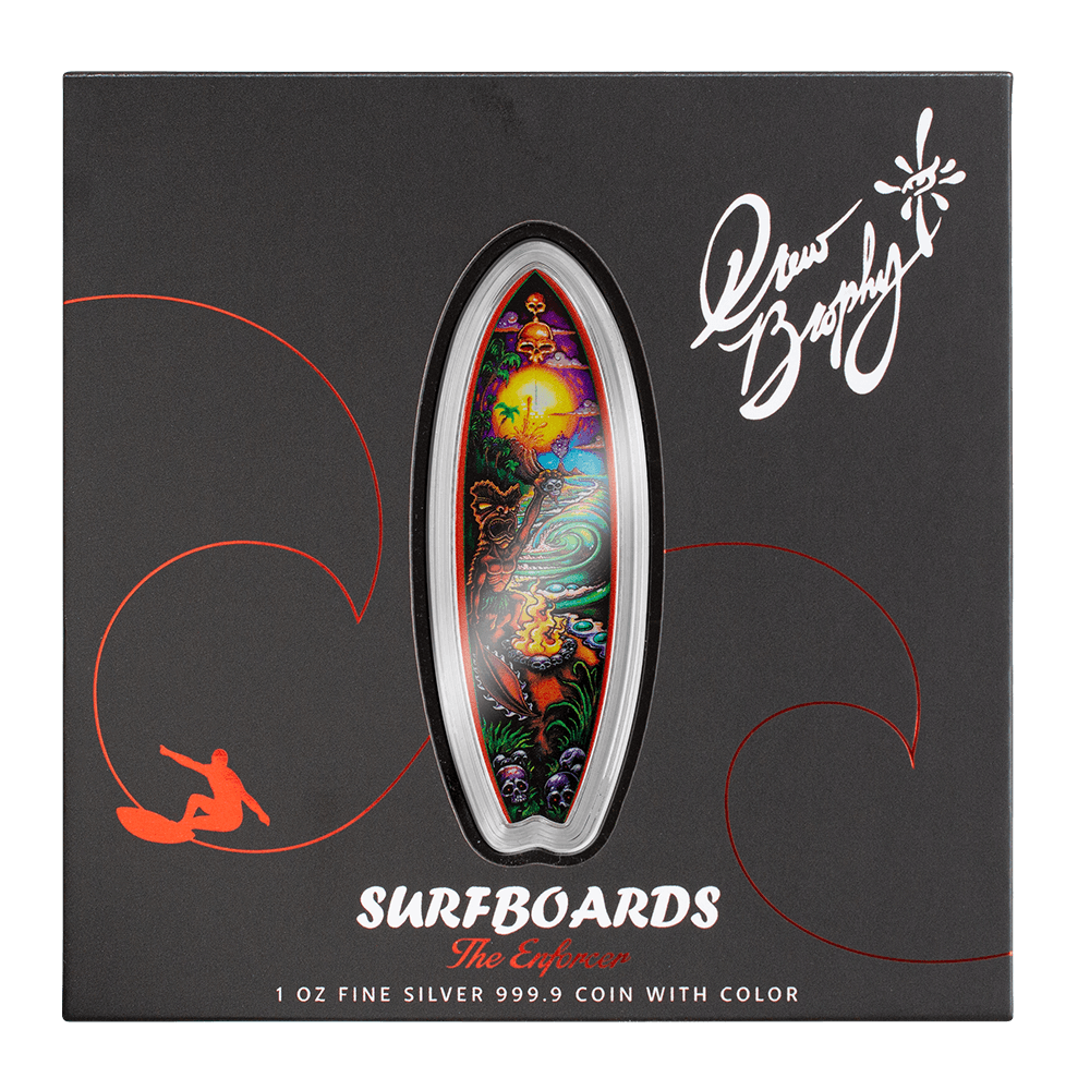 ENFORCER Drew Brophy Surfboards Oz Silver Coin Silver Pysanka