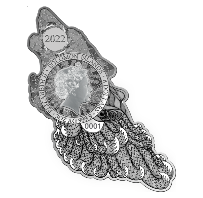 3 oz 2022 Shadow Hunters: Wolf Silver Coin | PAMP Suisse - Image 2