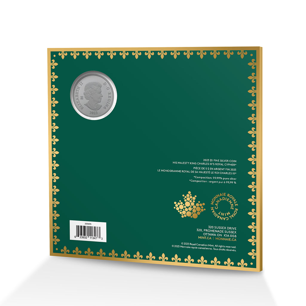 2023 $5 His Majesty King Charles III's Royal Cypher - Pure Silver