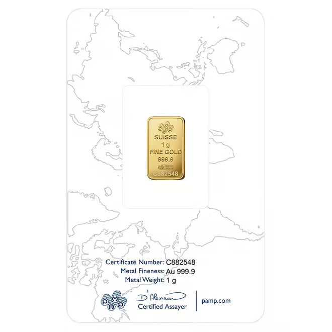 1 gram PAMP Suisse Rosa Gold Bar .9999 Fine (In Assay) - Image 2