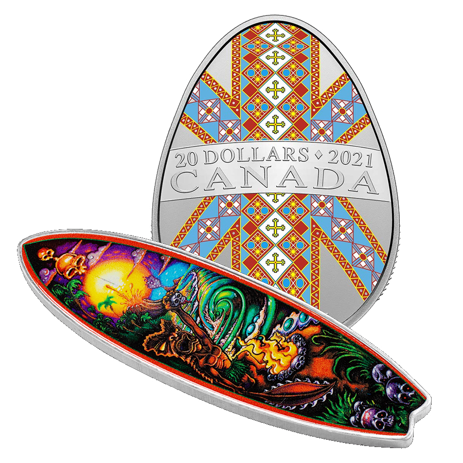 ENFORCER Drew Brophy Surfboards 1 Oz Silver Coin + Silver Pysanka