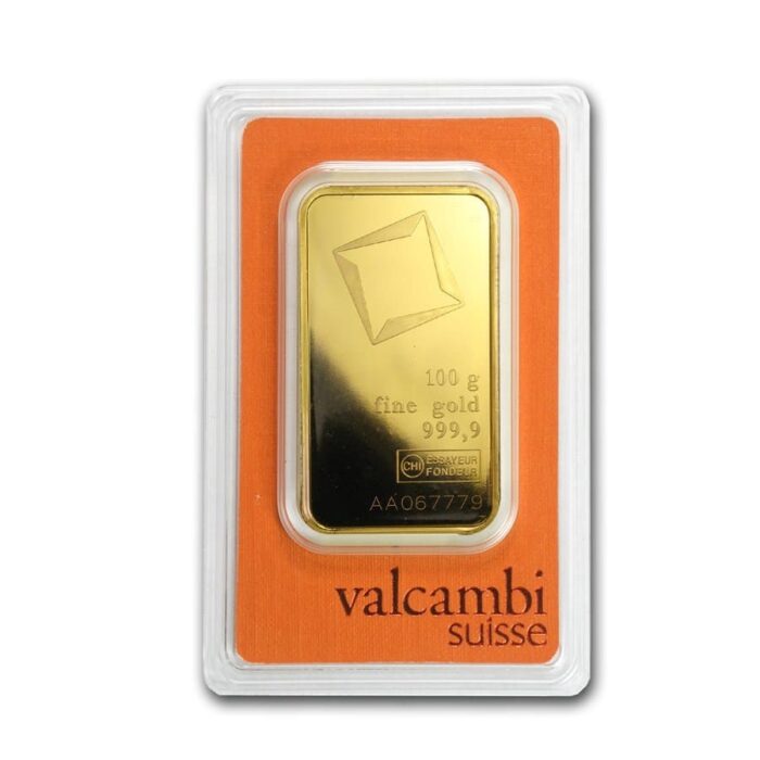 100 gram Gold Bar - Valcambi (In Assay)