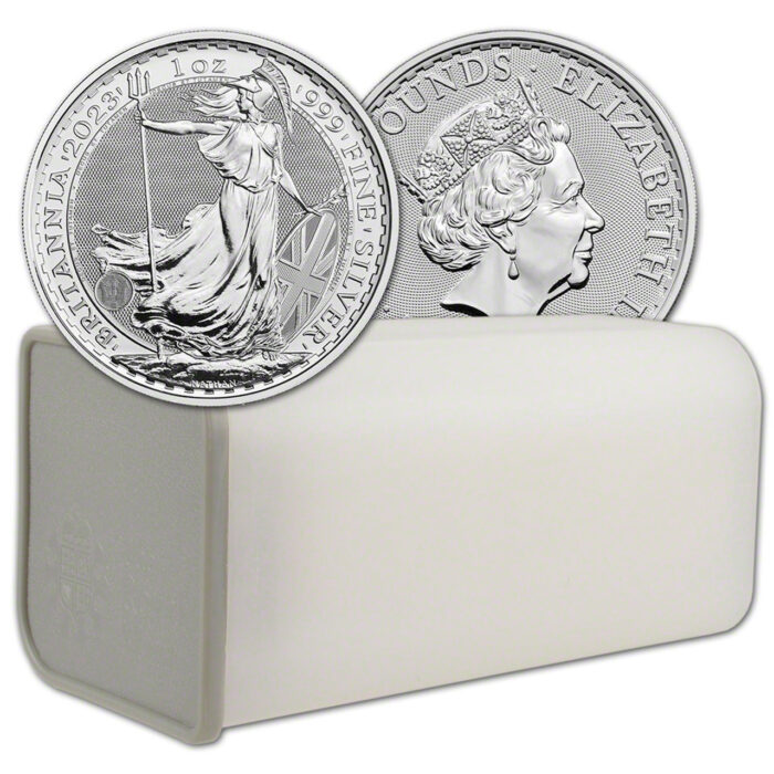2023 Great Britain 1 oz Silver Britannia BU (Queen) Tube of 25