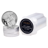 1 OZ SILVER PAMP USA LADY OF LIBERTY ROUND .999 - Bullion Mart