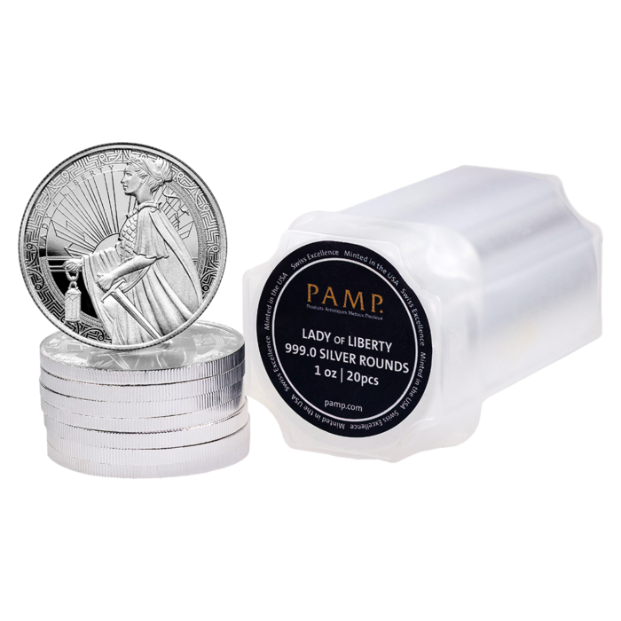 1 OZ SILVER PAMP USA LADY OF LIBERTY ROUND .999 - Image 4