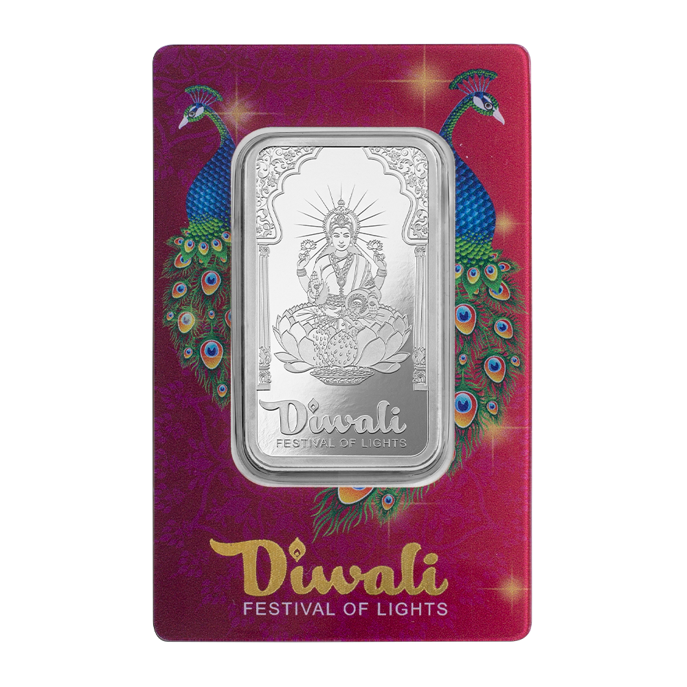 Silver 1 oz PAMP 2024 Diwali Peacocks Bar (.999 Pure Silver