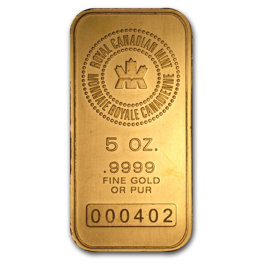 5 Oz Royal Canadian Mint Gold Bar (Open)