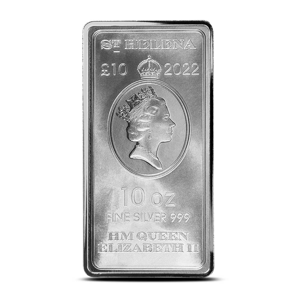 10 oz St. Helena Rectangular Silver Queen's Virtues Victory Coin