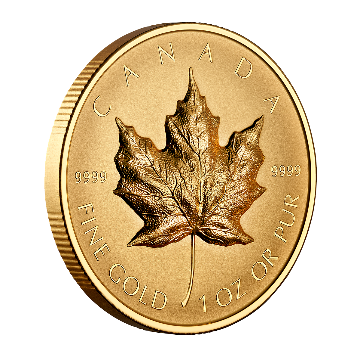 2022 Pure Gold 1 oz Coin – Ultra-High Relief Gold Maple Leaf - Image 3
