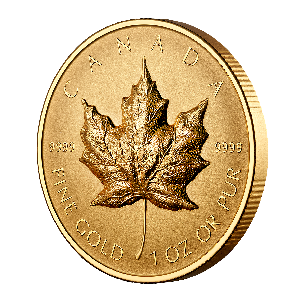 2022 Pure Gold 1 oz Coin – Ultra-High Relief Gold Maple Leaf - Image 2