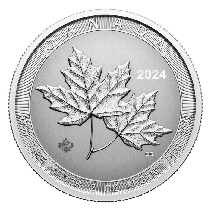 Twin Maples - 2 oz. 99.99% Pure Silver Coin - Royal Canadian Mint (Random Year)