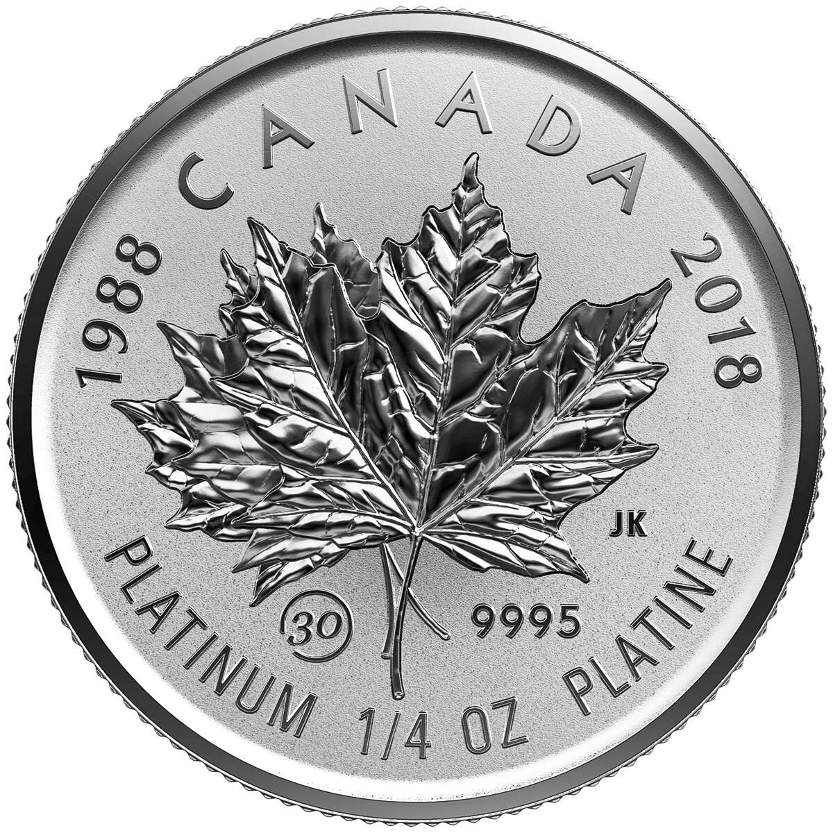 2018 Pure Platinum Fractional Set: 30th Anniversary of the Platinum Maple Leaf - Pure Platinum Coin - Image 6