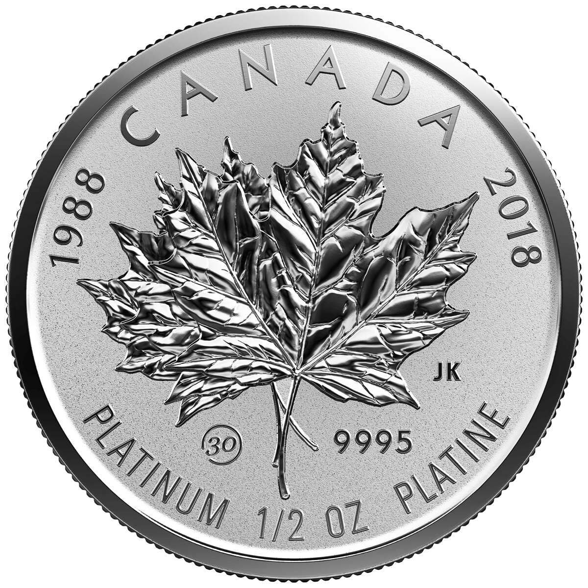 2018 Pure Platinum Fractional Set: 30th Anniversary of the Platinum Maple Leaf - Pure Platinum Coin - Image 4