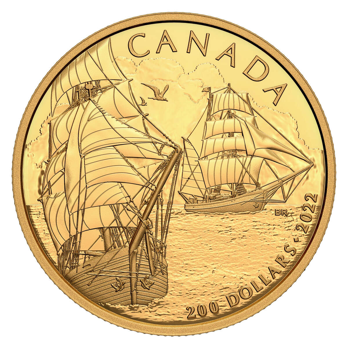 2022 $200 Tall Ships: Brigantine - Pure Gold Coin - Bullion Mart