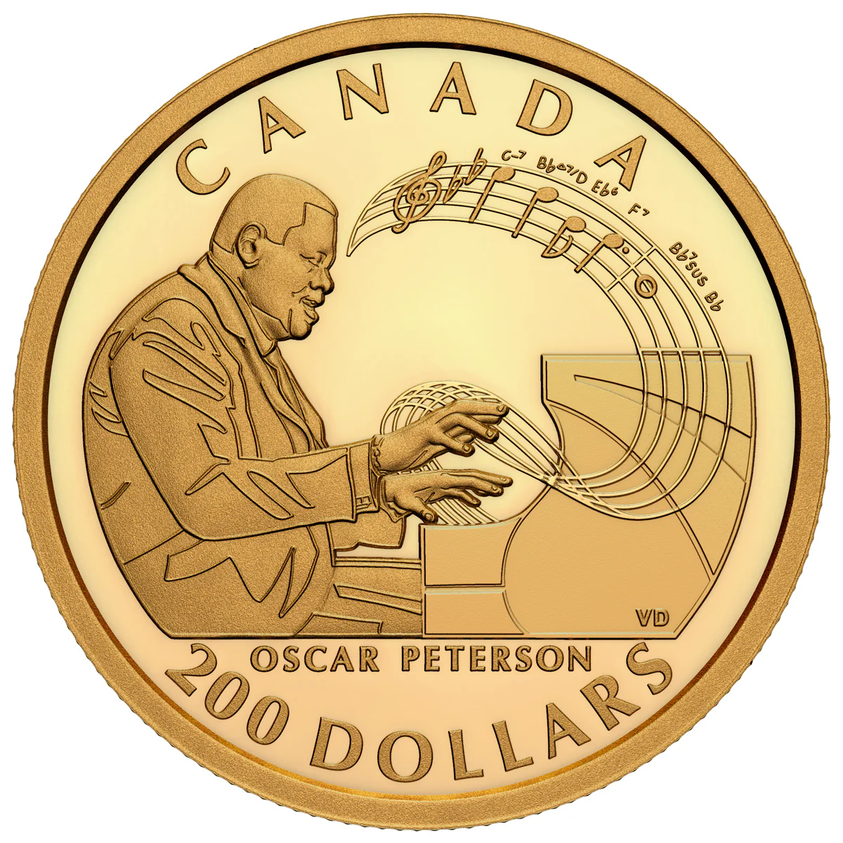 2022 $200 Celebrating Oscar Peterson - Pure Gold Coin - Bullion Mart
