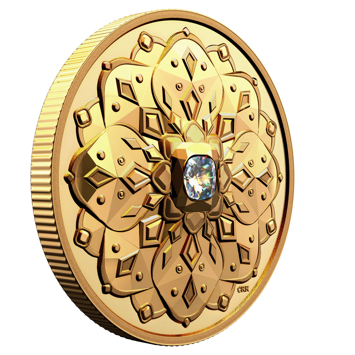 2022 $200 Purely Brilliant Collection: Forevermark Black Label Cushion - Ultra-High Relief Pure Gold Coin - Image 2