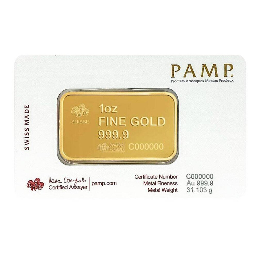 1 oz PAMP Suisse Liberty Bell Pure Gold Bar .9999 (w/Assay