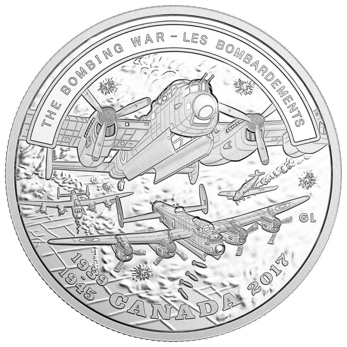 2017 $20 Second World War Battle Front Series: The Bombing War - Pure Silver Coin