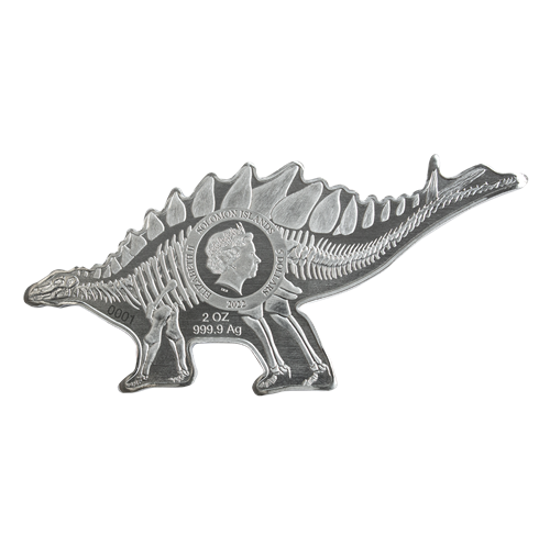2022 2 oz. Pure Silver Coin - Dinosaurs of North America - Stegosaurus - Image 2