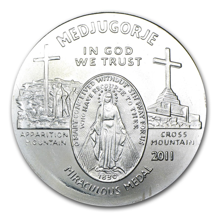 1 oz Silver Round - Medjugorjes - Miraculous Medal (Assorted