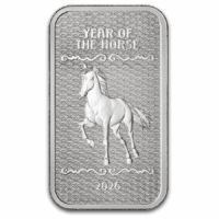 2026 5 oz PAMP Year of the Horse Pure Silver Bar .999 - Bullion Mart