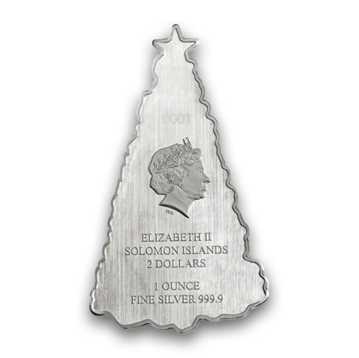 2021 $2 Shaped Holiday Tree - Pure Silver Coin - Image 2