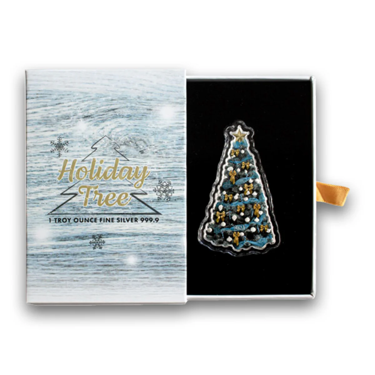2021 $2 Shaped Holiday Tree - Pure Silver Coin - Image 3
