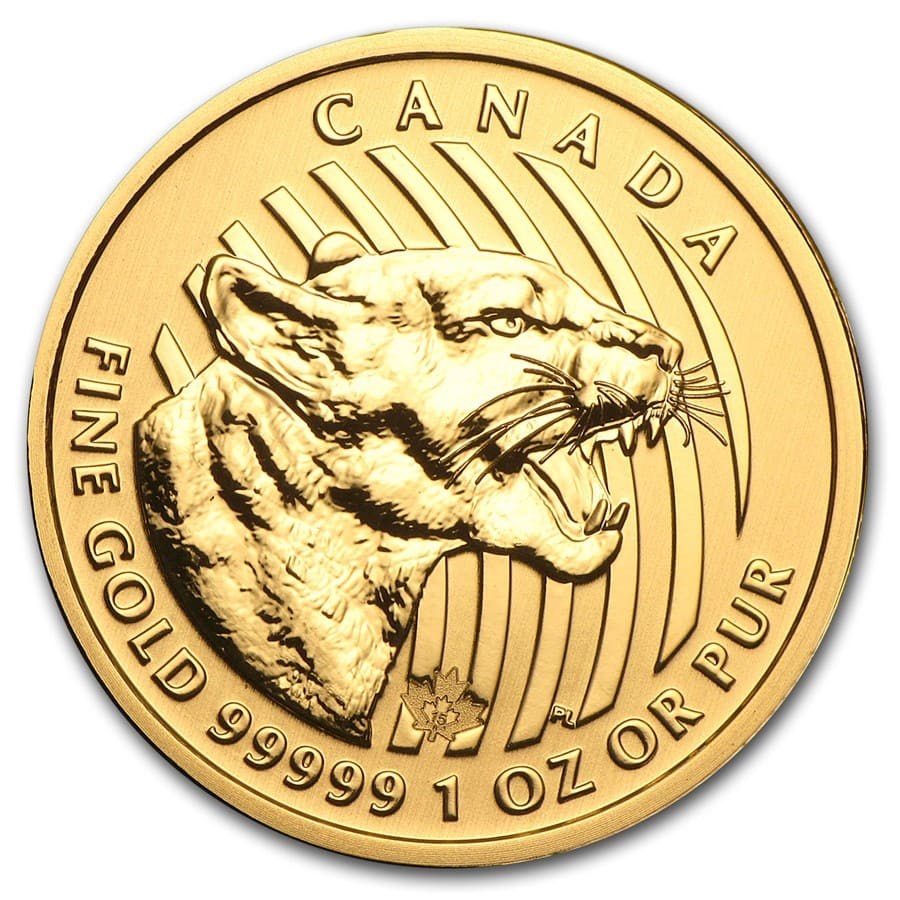 2015 Canada 1 oz Gold Growling Cougar .99999 (Assay Card