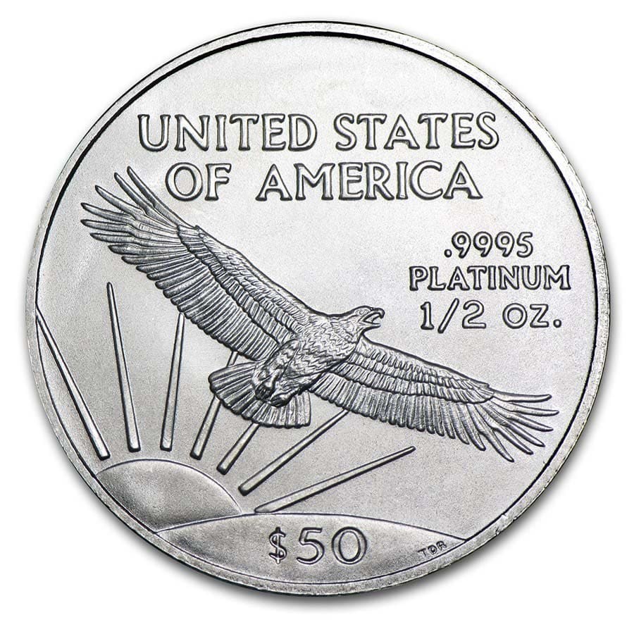 1/2 oz American Platinum Eagle Coin BU (Random Year) - Image 2
